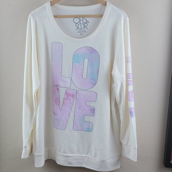 Chaser™ Painted Love Cozy Knit Pullover - Picture 3 of 7